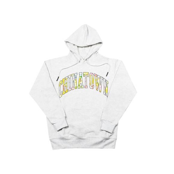 MARKET Men's Chinatown Watercolor Arc Hoodie L Gray Street Trendy Sweatshirt B76 - Picture 2 of 7